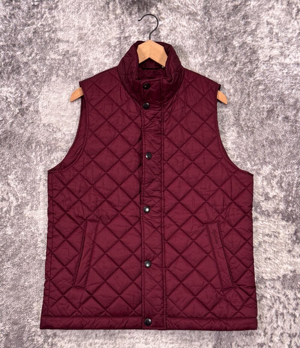 Barbour Barlow Gilet Vest Large Mens Burgundy Red Quilted Puffer